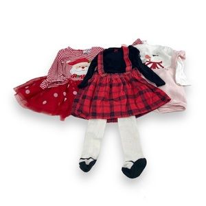 Carters baby cat & Jack counting daisies Christmas Dress with tutu legging 18 M